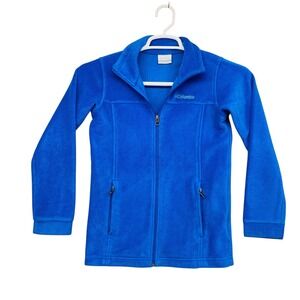 Columbia Fleece Jacket Full Zip Blue Girls‎ Size M (10/12) Pockets